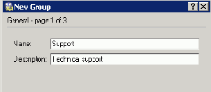 Создание новой группы пользователей
