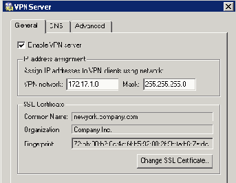 Пример конфигурации VPN туннеля
